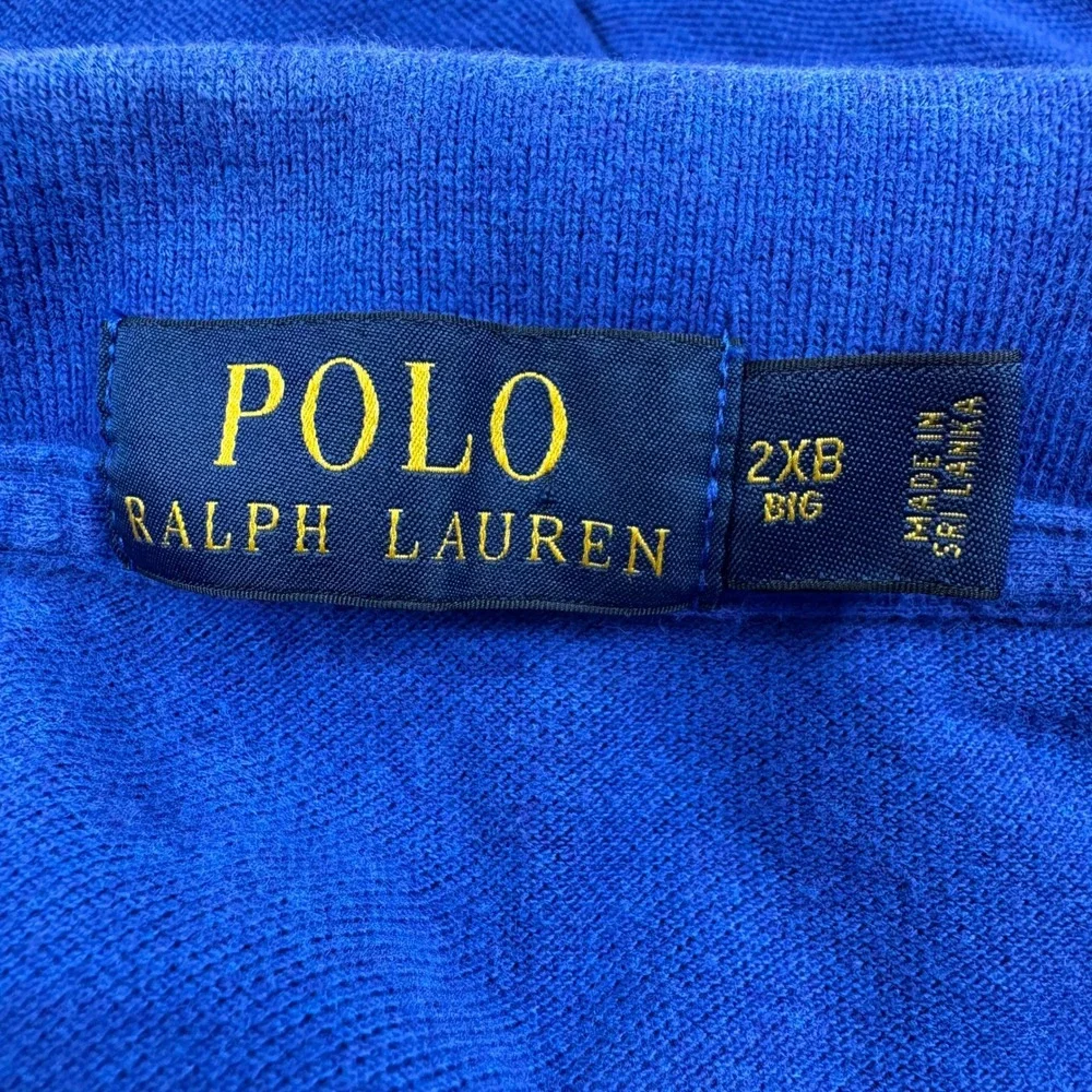Polo‎ Ralph Lauren Mens Polo Shirt Long Sleeve Blue 2XB Big Pony Logo Cotton